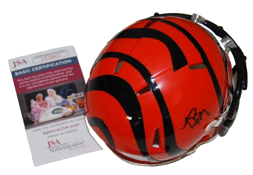 TRENT BROWN signed (CINCINNATI BENGALS) mini football helmet JSA AX28821