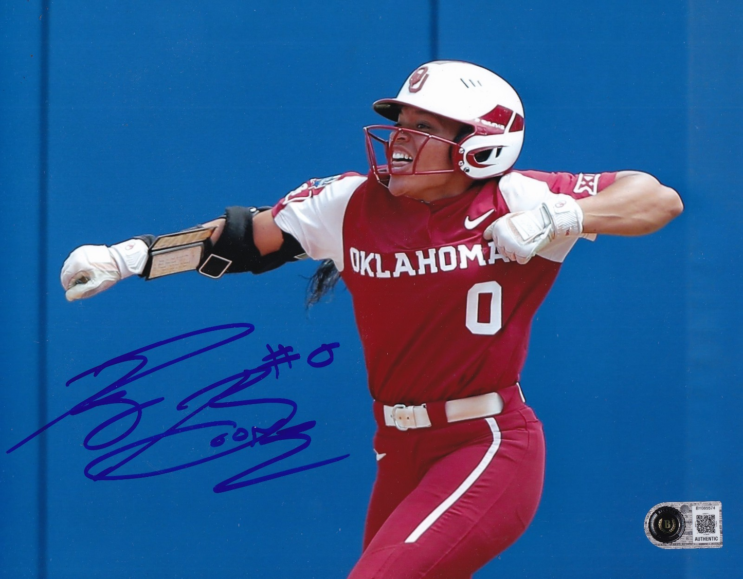 RYLIE BOONE signed (OKLAHOMA SOONERS) softball 8X10 photo BECKETT BAS BY085574