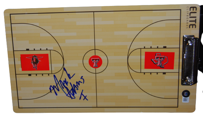 MARK ADAMS signed (TEXAS TECH RED RAIDERS) Elite Coaches clipboard BECKETT BAS