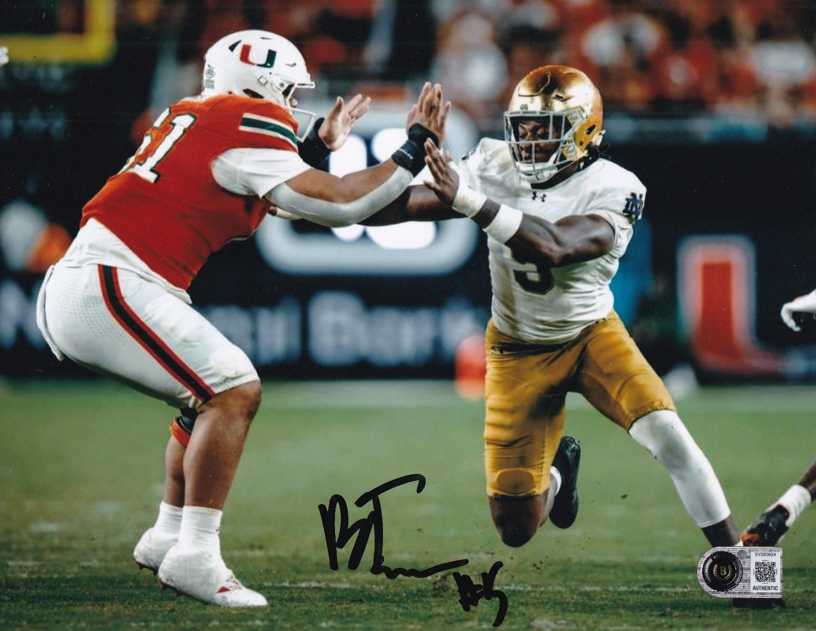 BOUBACAR TRAORE signed (NOTRE DAME FIGHTING IRISH) 8X10 photo BECKETT BY085624