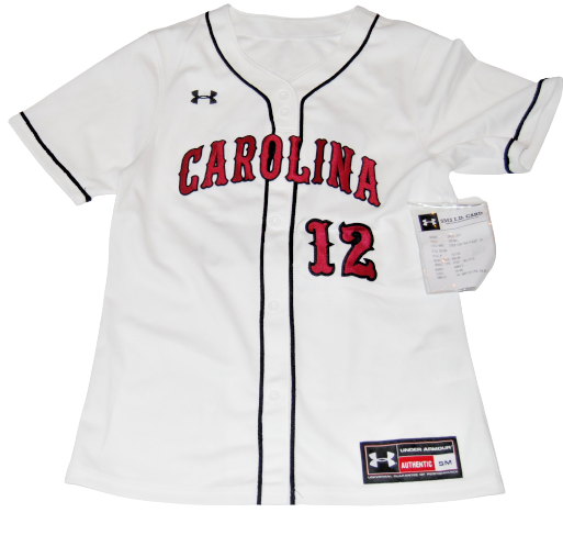 Under Armour Carolina Gamecocks Softball Jersey Women's S Henley White UBJ114M