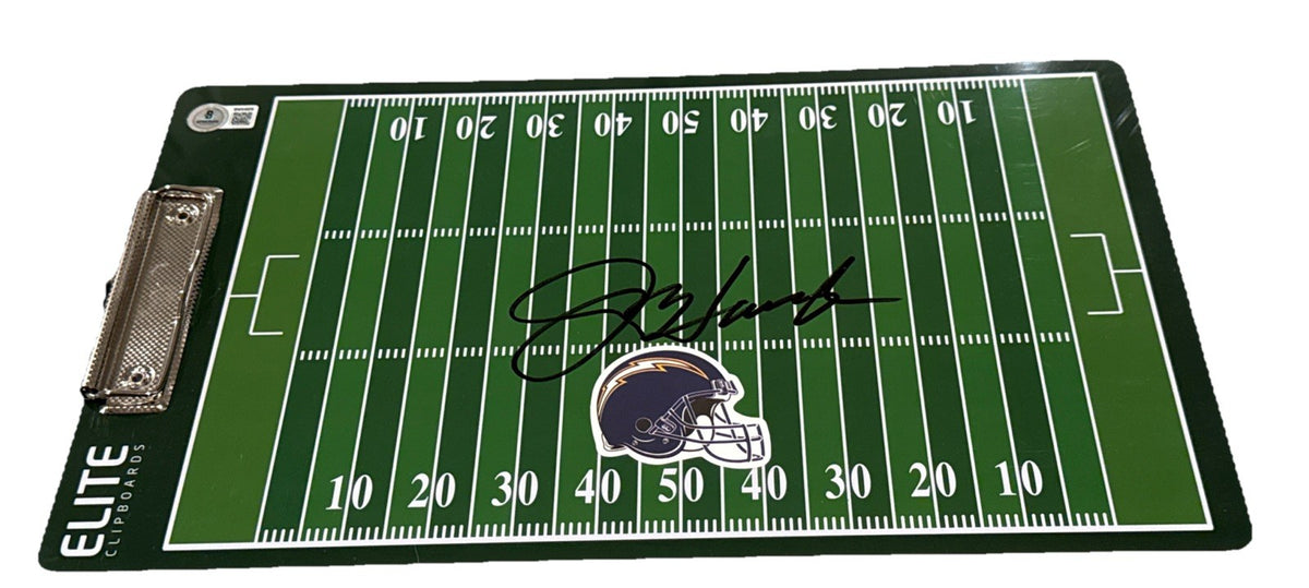 JIM HARBAUGH signed (LOS ANGELES CHARGERS) Coaches clipboard BECKETT BAS BW54026