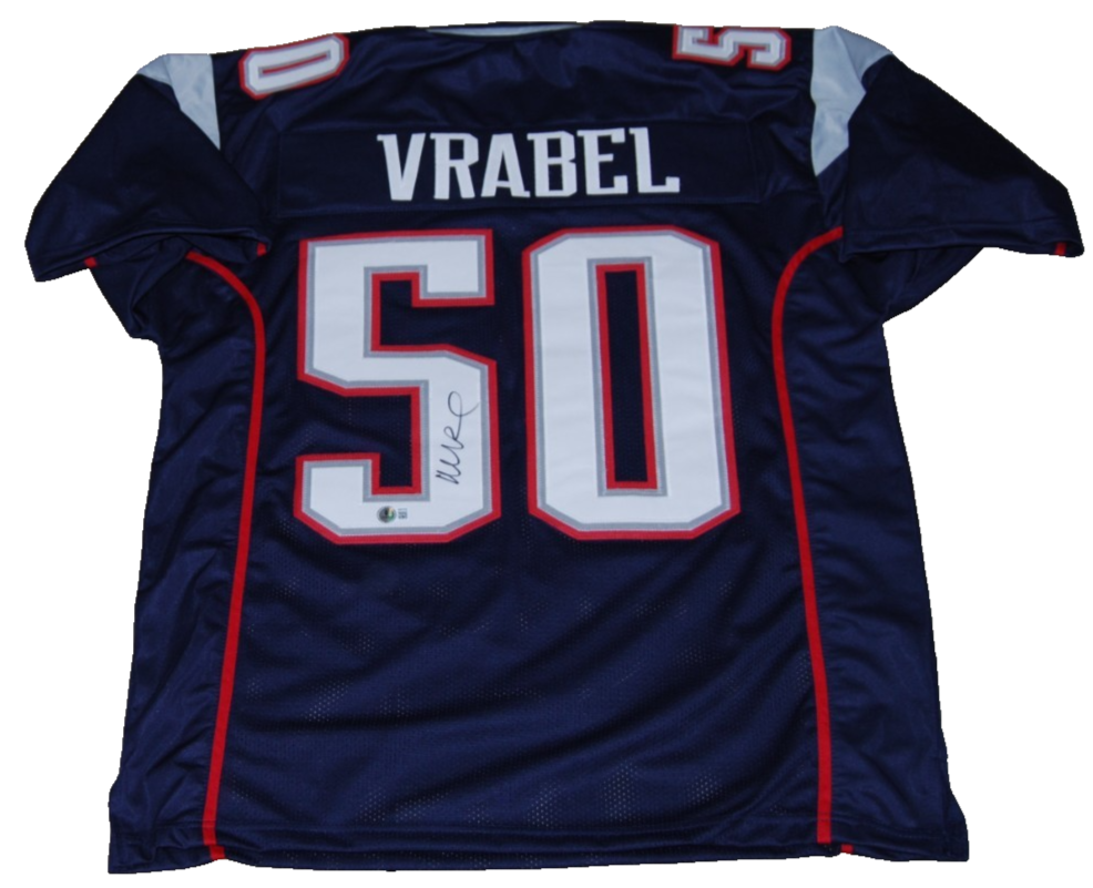 MIKE VRABEL signed (NEW ENGLAND PATRIOTS) football jersey BECKETT BAS BW61044