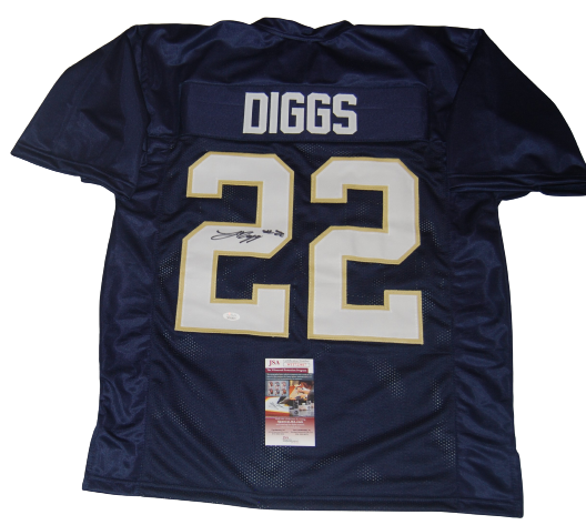 LOGAN DIGGS signed (NOTRE DAME FIGHTING IRISH) Blue XL custom jersey JSA 
