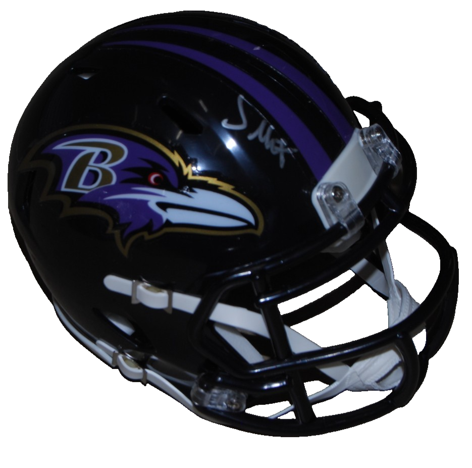 JESSE MINTER signed (BALTIMORE RAVNES) mini football helmet BECKETT BAS BW07966