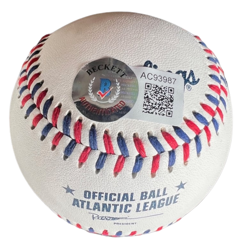 SCOTT SPIEZIO signed (ST LOUIS CARDINALS) OL baseball BECKETT BAS AC93987