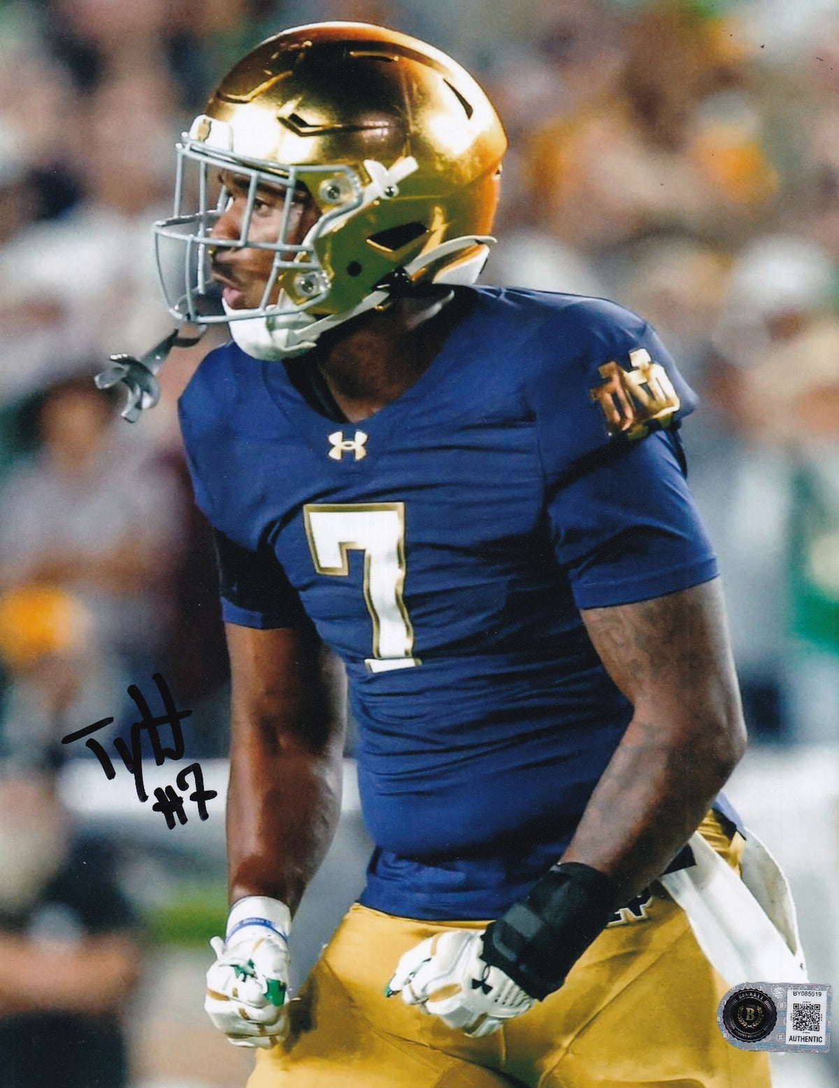 TY WASHINGTON signed (NOTRE DAME FIGHTING IRISH) 8X10 photo BECKETT BY085619