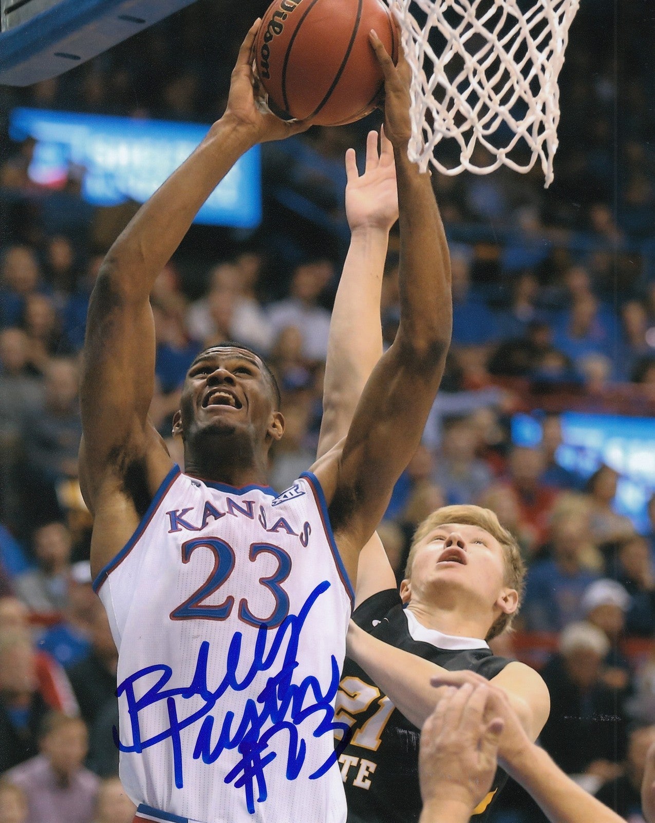 BILLY PRESTON signed (KANSAS JAYHAWKS) basketball 8X10 photo *PROOF* W/COA #3