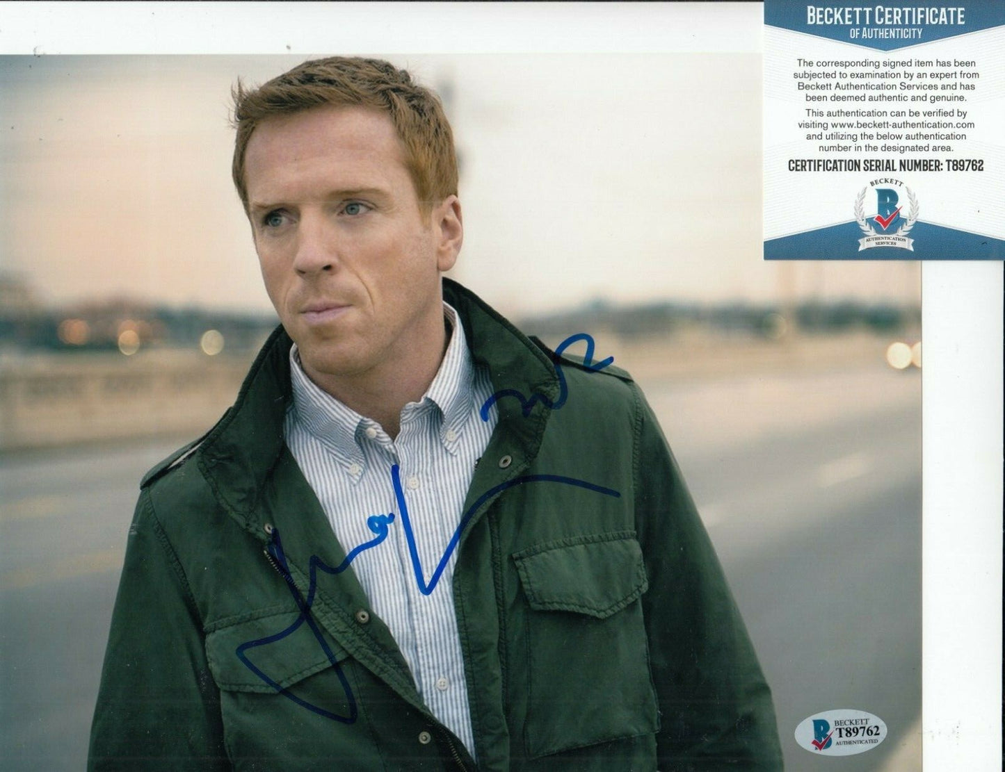 DAMIAN LEWIS signed (HOMELAND) Nicholas Brody 8X10 photo BECKETT BAS T89762