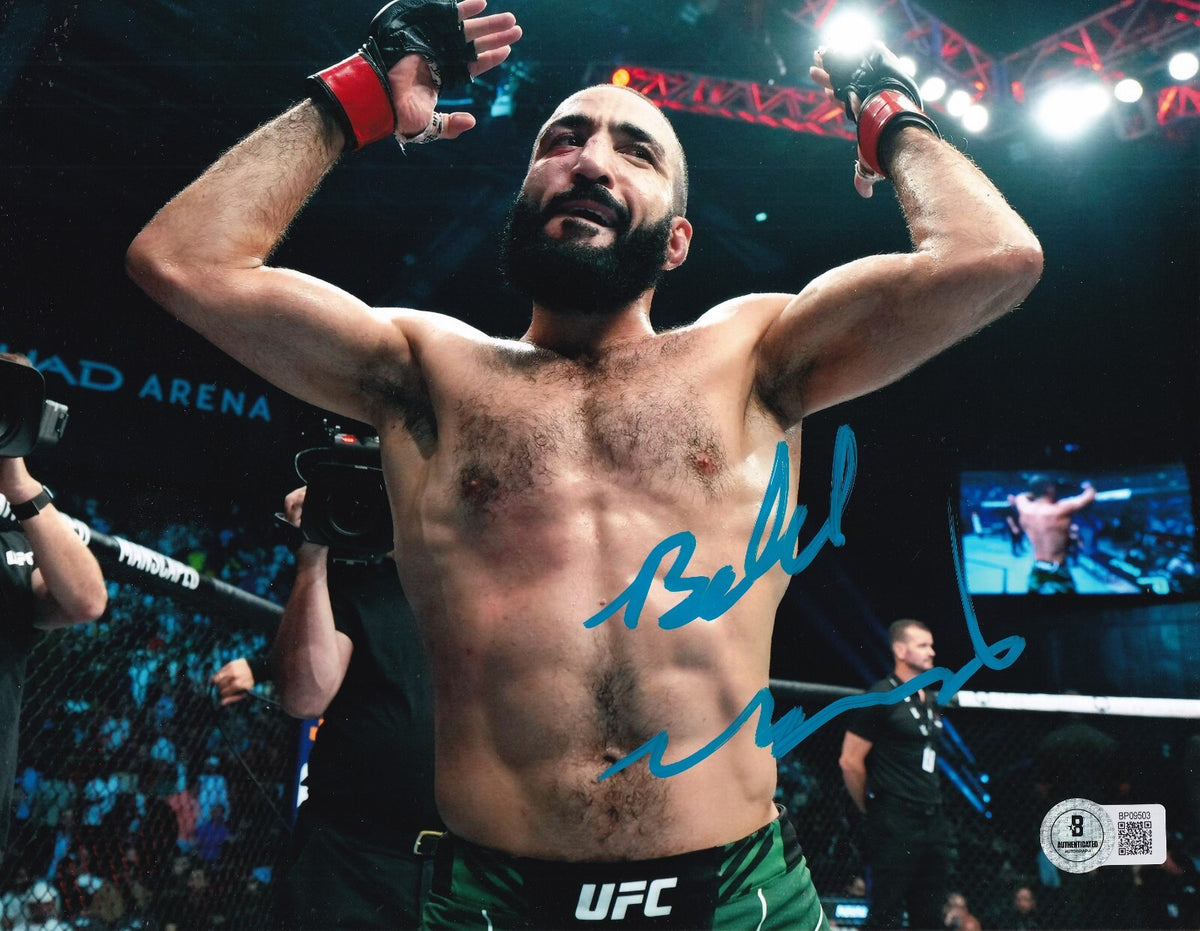 BELAL MUHAMMAD signed (UFC FIGHTING) REMEMBER THE NAME 8X10 BECKETT BP09503