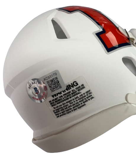 CHASE BROWN signed (ILLINOIS FIGHTING ILLINI) mini helmet BECKETT BAS AC93179