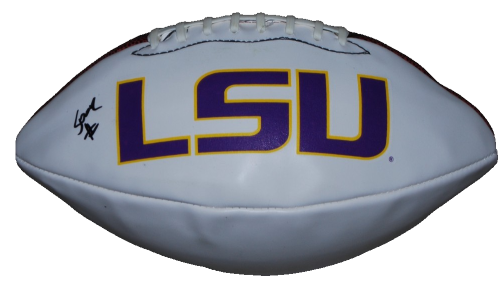 MANSOOR DELANE signed (LSU TIGERS) logo signature football BECKETT BW07988
