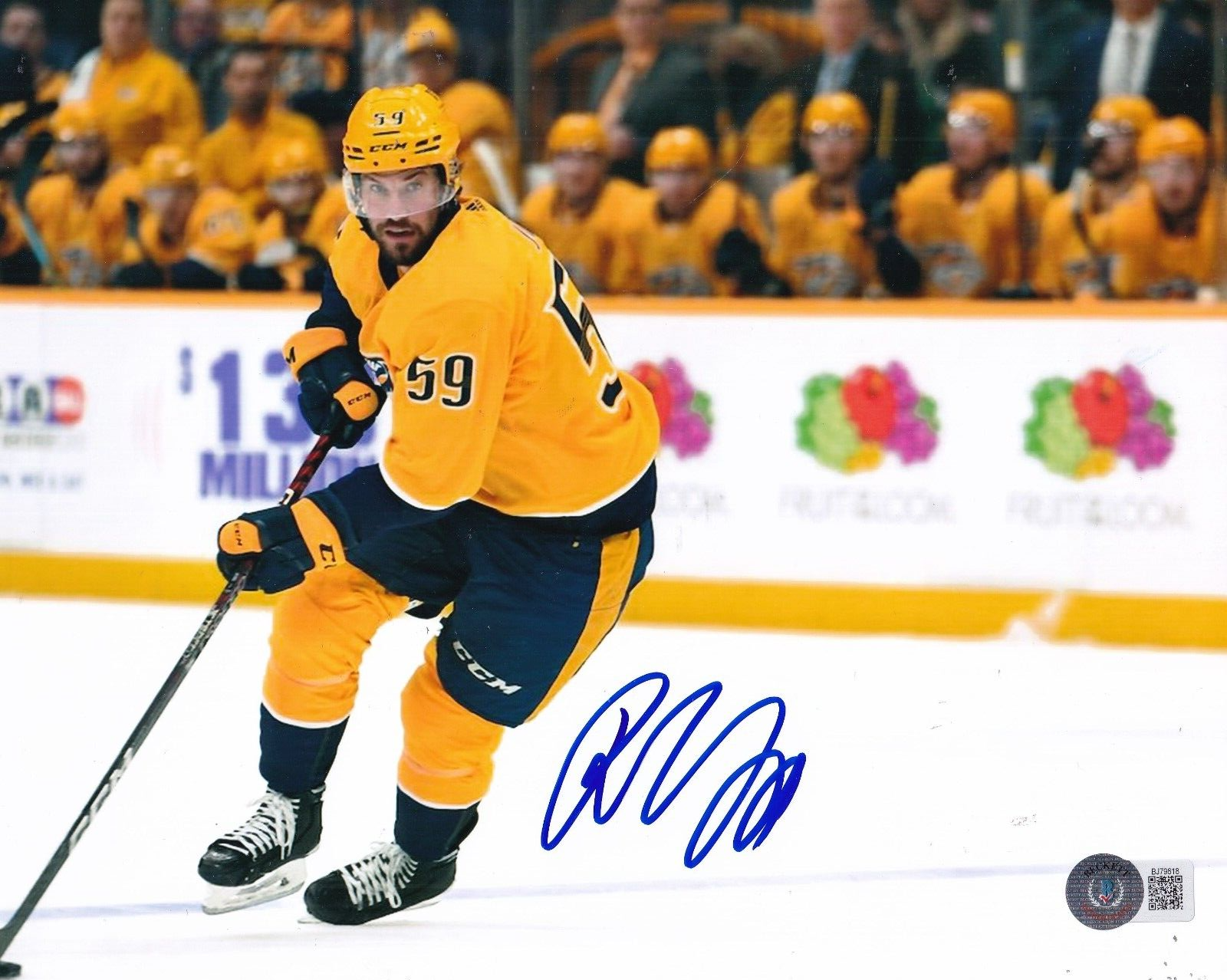 ROMAN JOSI signed (NASHVILLE PREDATORS) Hockey 8X10 photo BECKETT BAS BJ79618