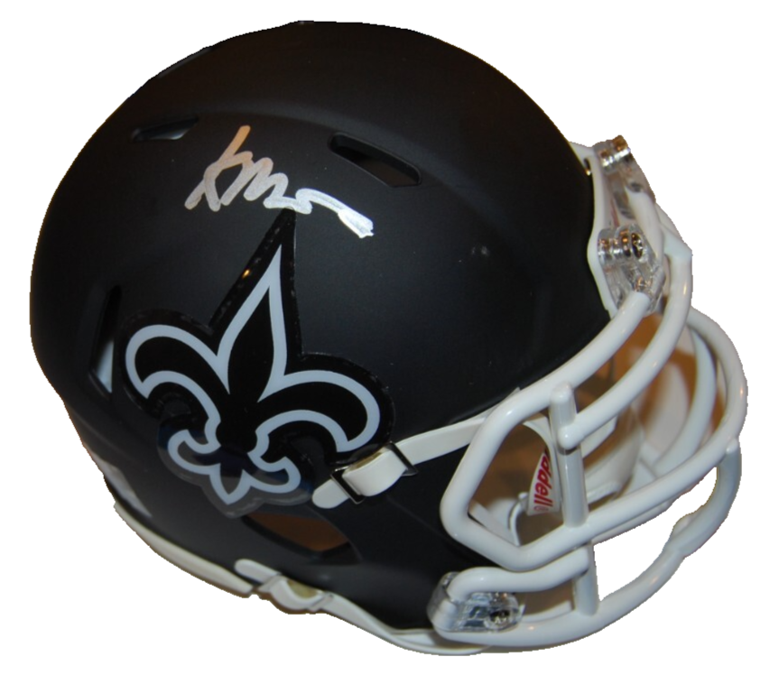 KELLEN MOORE signed (NEW ORLEANS SAINTS) mini football helmet BECKETT BR32647