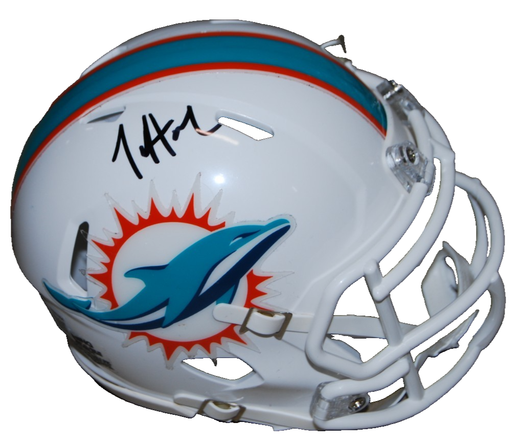 JEFF HAFLEY signed (MIAMI DOLPHINS) mini football helmet BECKETT BAS BW07854