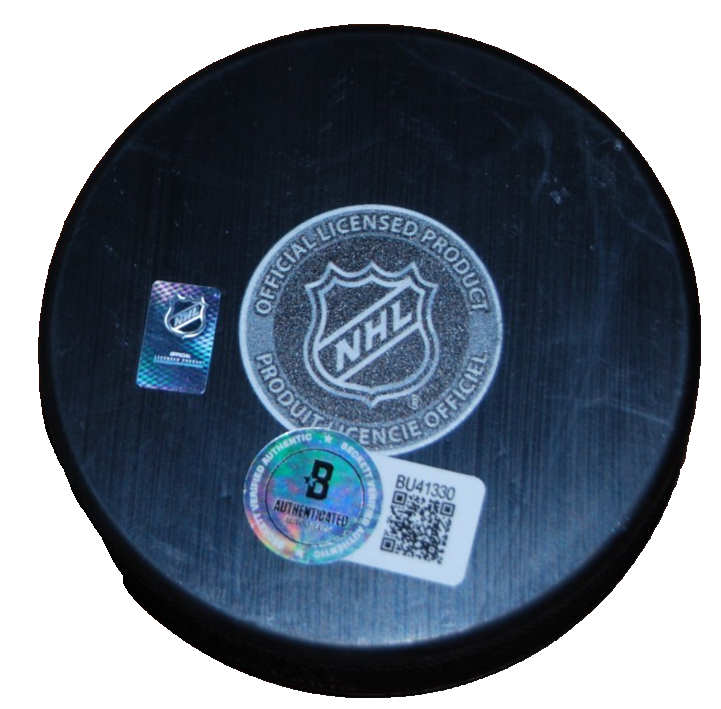 BRIAN CAMPBELL signed (CHICAGO BLACKHAWKS) Centennial 100 puck BECKETT BU41330
