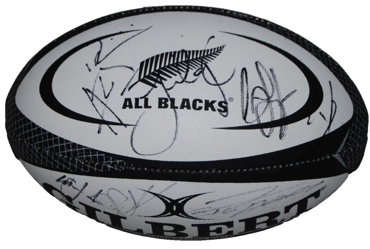 2025-26 NEW ZEALAND ALL BLACKS team signed Gibert match rugby ball W/COA #2