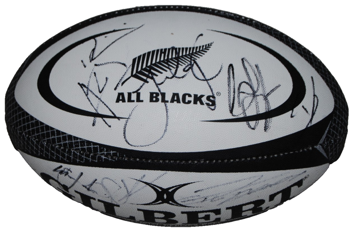 2025-26 NEW ZEALAND ALL BLACKS team signed Gibert match rugby ball W/COA #2