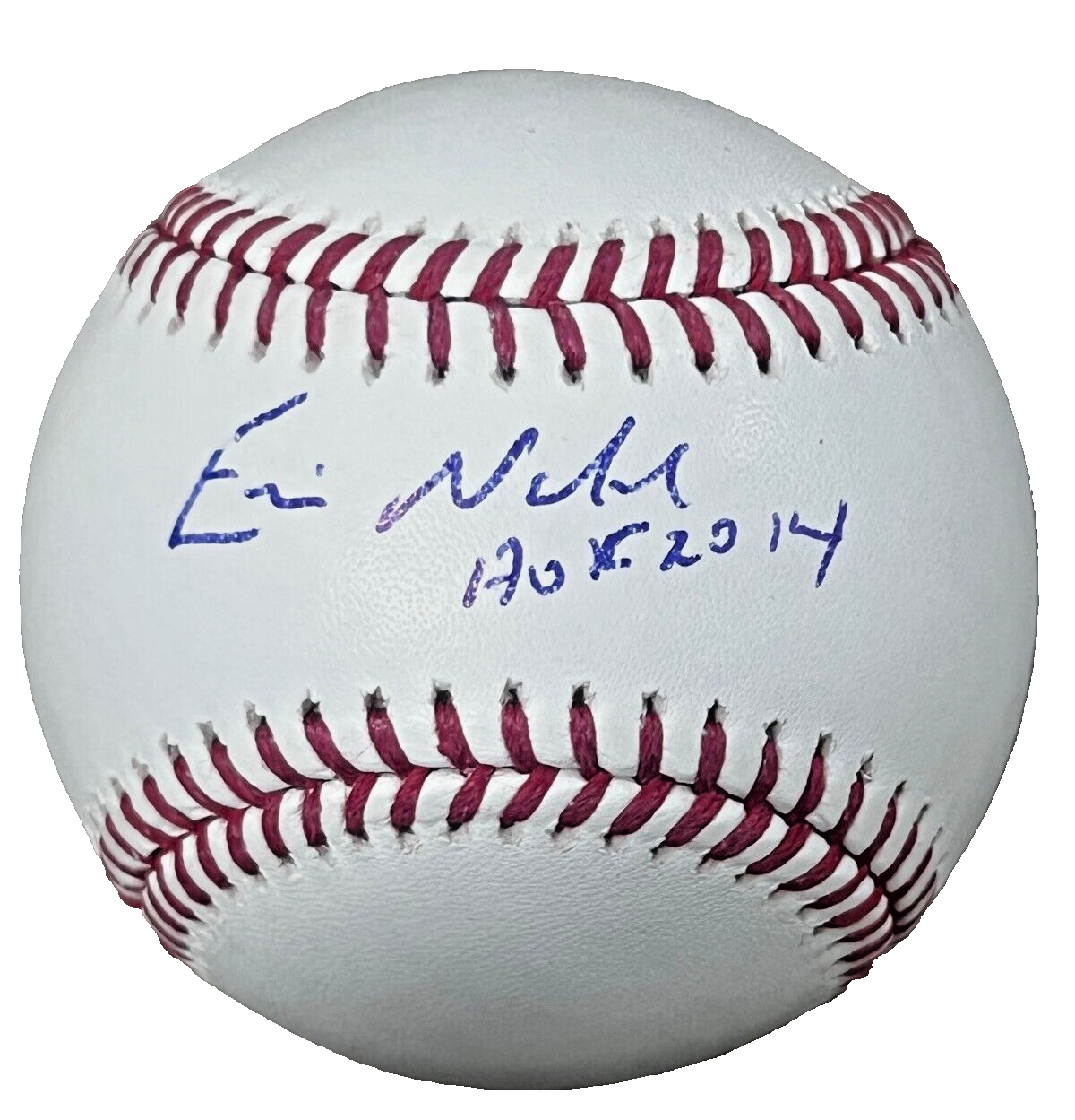 ERIC NADEL signed (TEXAS RANGERS) OML baseball HOF 2014 BECKETT BAS BP09647
