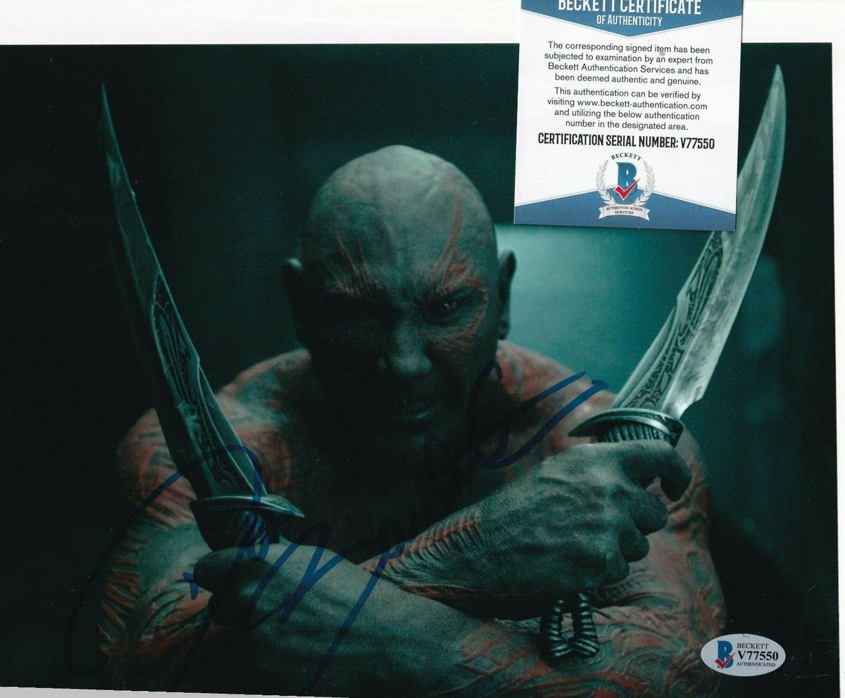 DAVE BAUTISTA signed (GUARDIANS OF THE GALAXY) DRAX 8X10 Avengers BECKETT V77550
