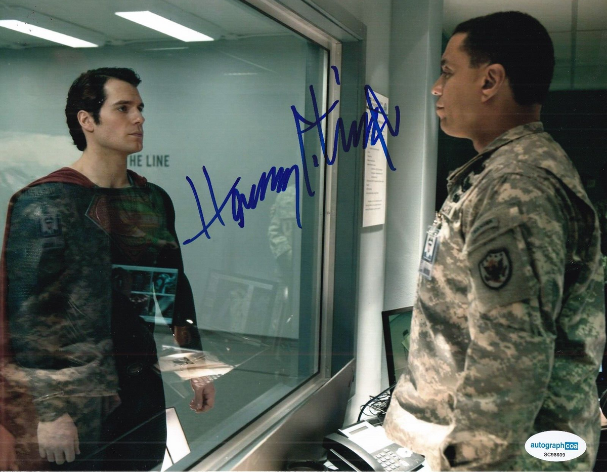 HARRY LENNIX signed (MAN OF STEEL) Superman General Swanwick 8X10 ACOA SC98609