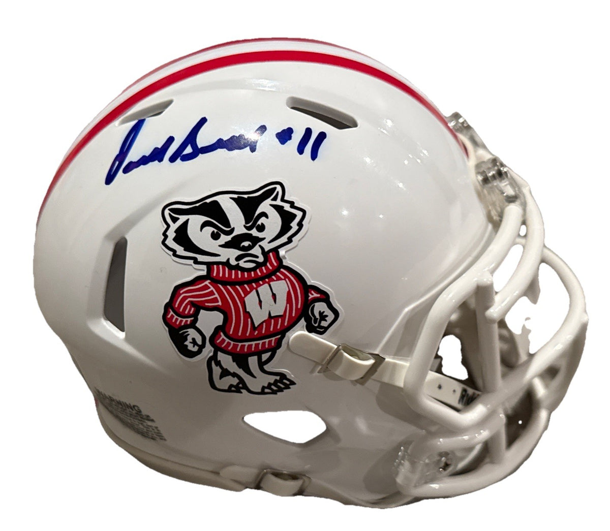 DARRELL BEVELL signed (WISCONSIN BADGERS) mini football helmet BECKETT BW07952