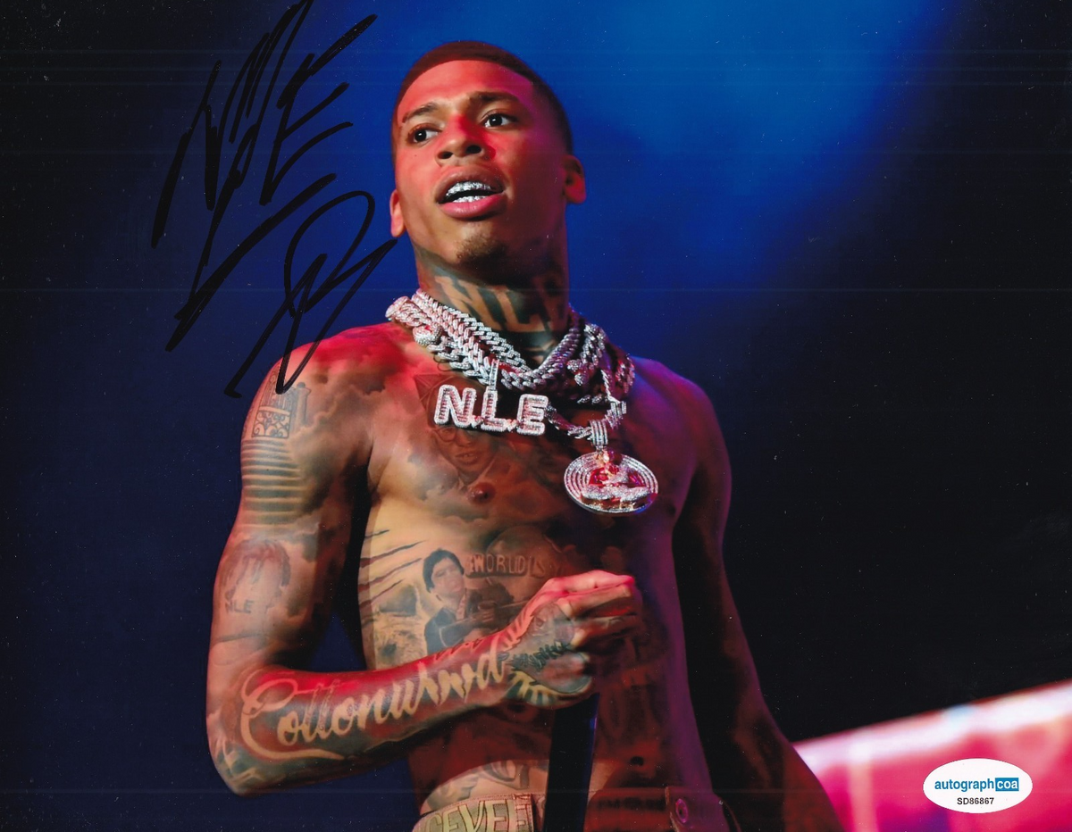 NLE CHOPPA signed (GANG BABY) autographed Rapper music 8X10 photo ACOA SD86867