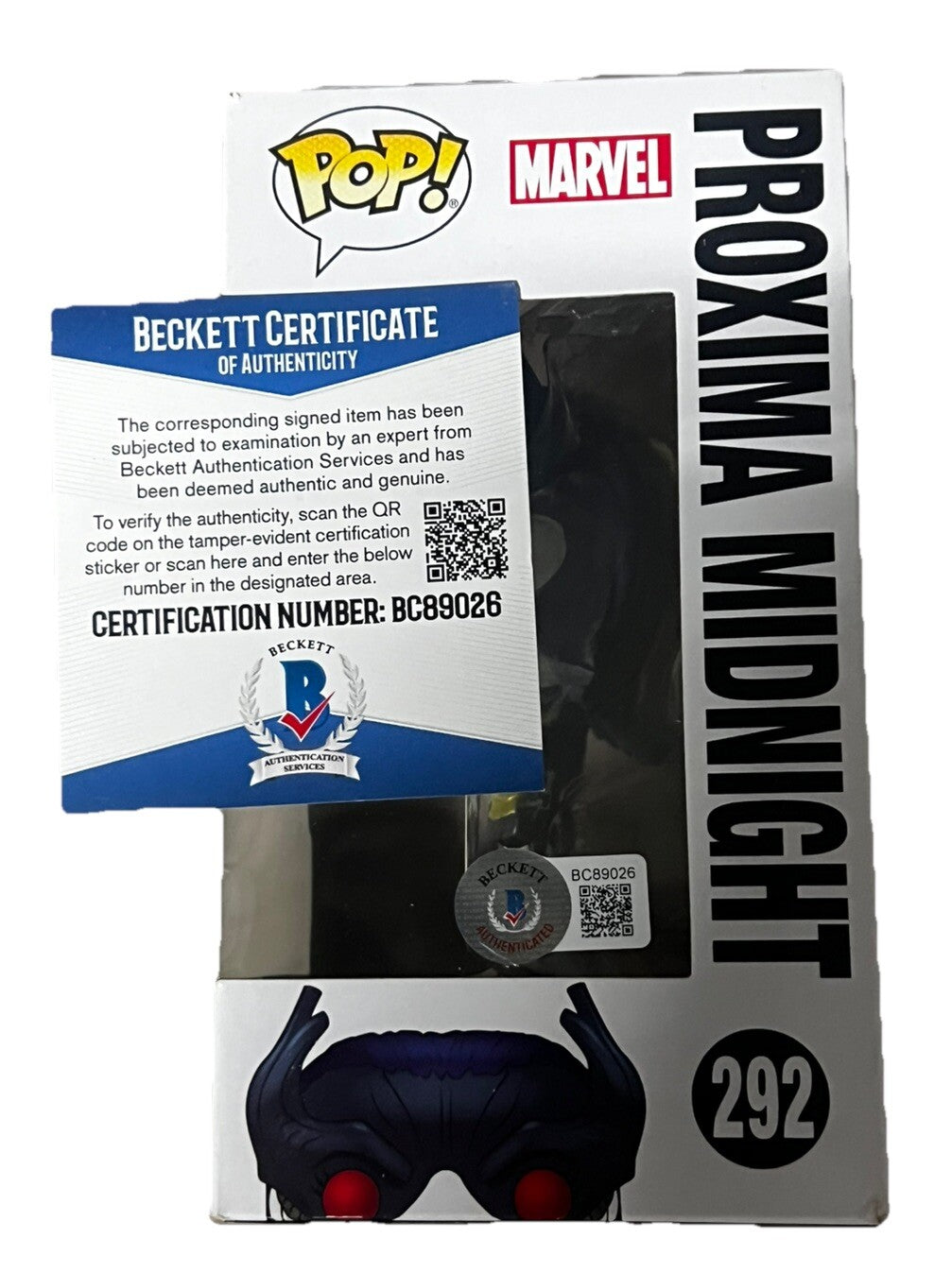 CARRIE COON signed (AVENGERS) PROXIMA MIDNIGHT Funko Pop 290 BECKETT BAS BC89026