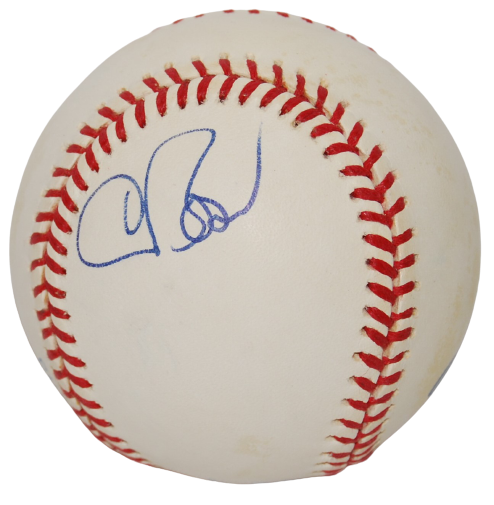CHRIS BOSIO signed AL Official baseball (MILWAUKEE BREWERS) Mariners W/COA 