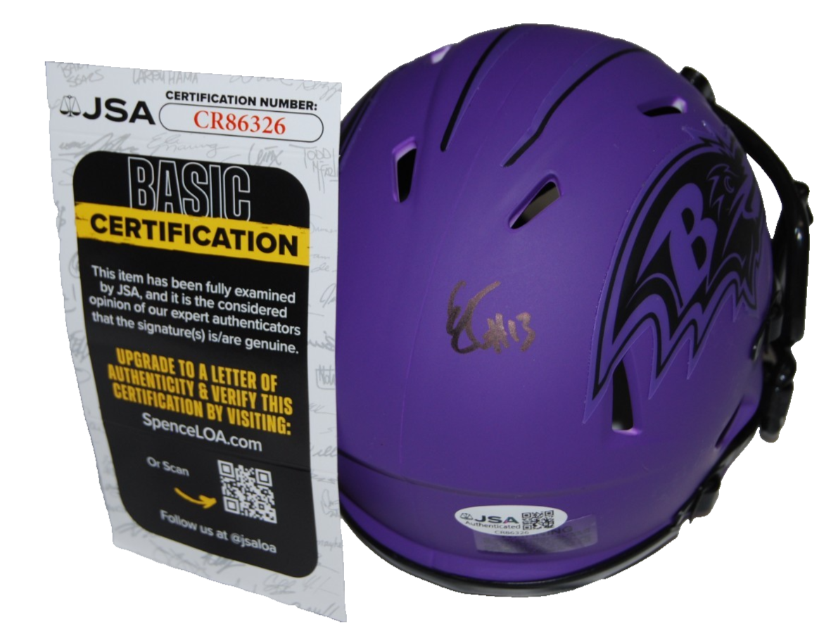 ELIJAH SARRATT signed (BALTIMORE RAVENS) mini football helmet JSA COA CR86326