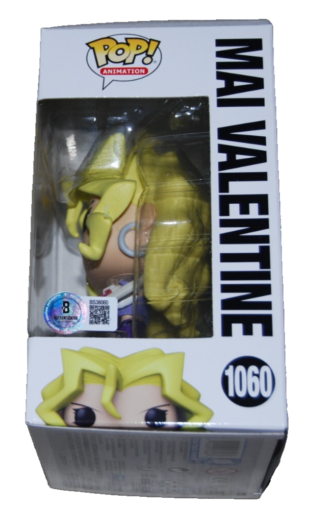 ERICA SCHROEDER signed (YU-GI-OH) Mai Valentine Funko pop #1060 BECKETT BS38060