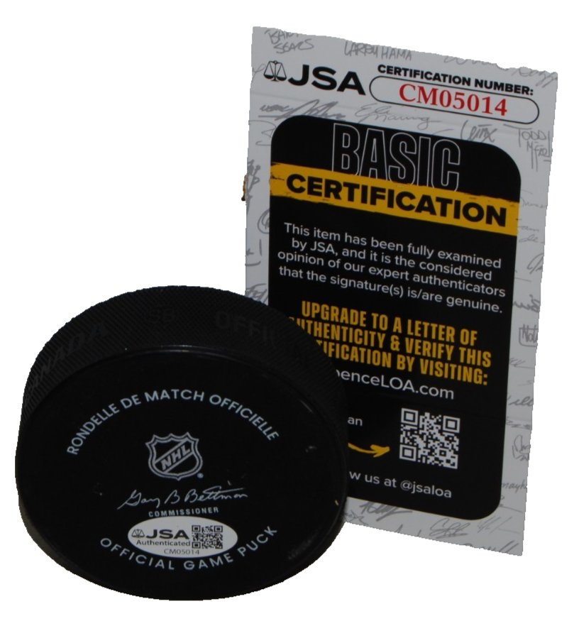 SERGEI MURASHOV signed (PITTSBURGH PENGUINS) hockey game puck JSA CM05014