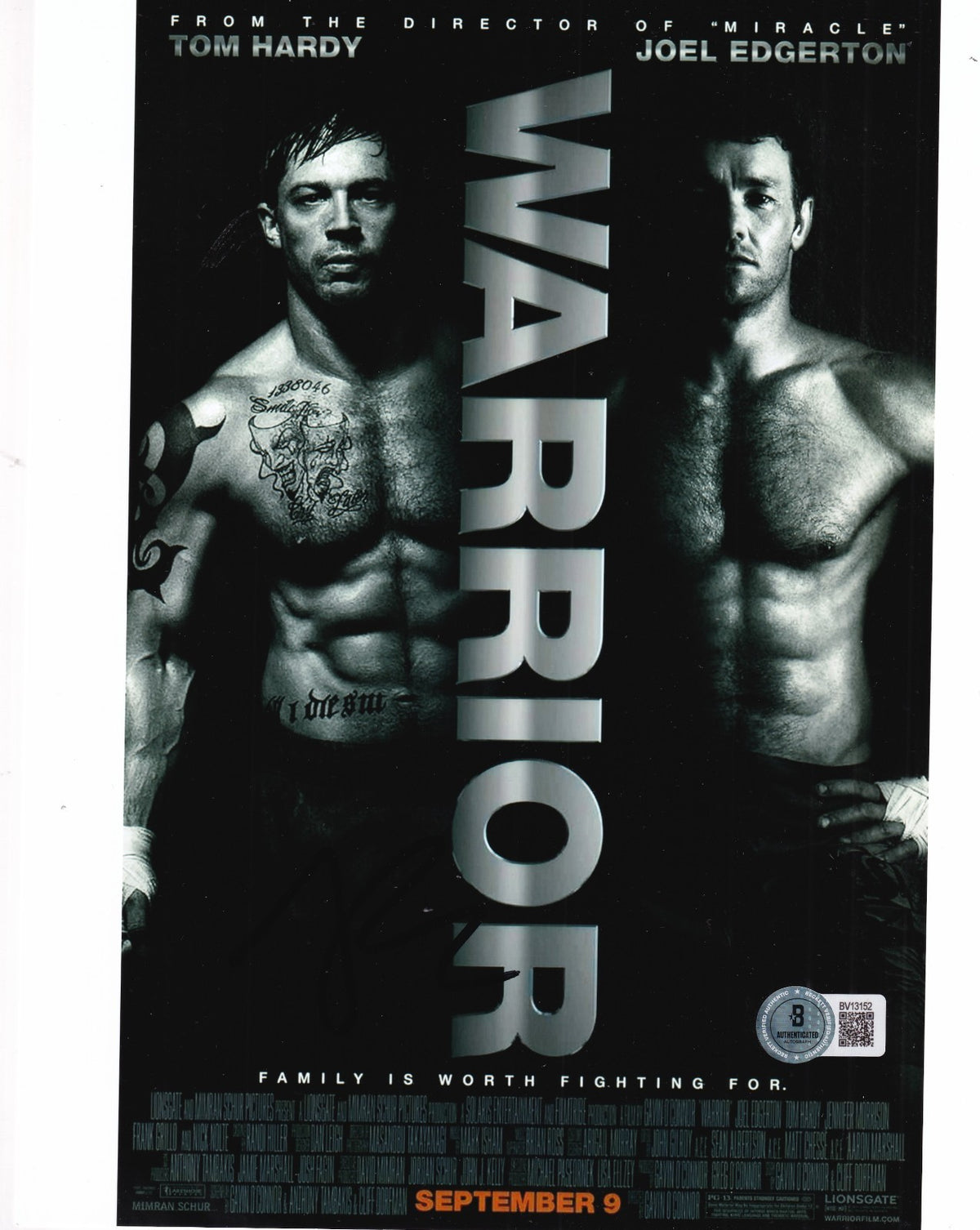 JOEL EDGERTON signed (WARRIOR) Movie poster 8X10 photo BECKETT BAS BV13152