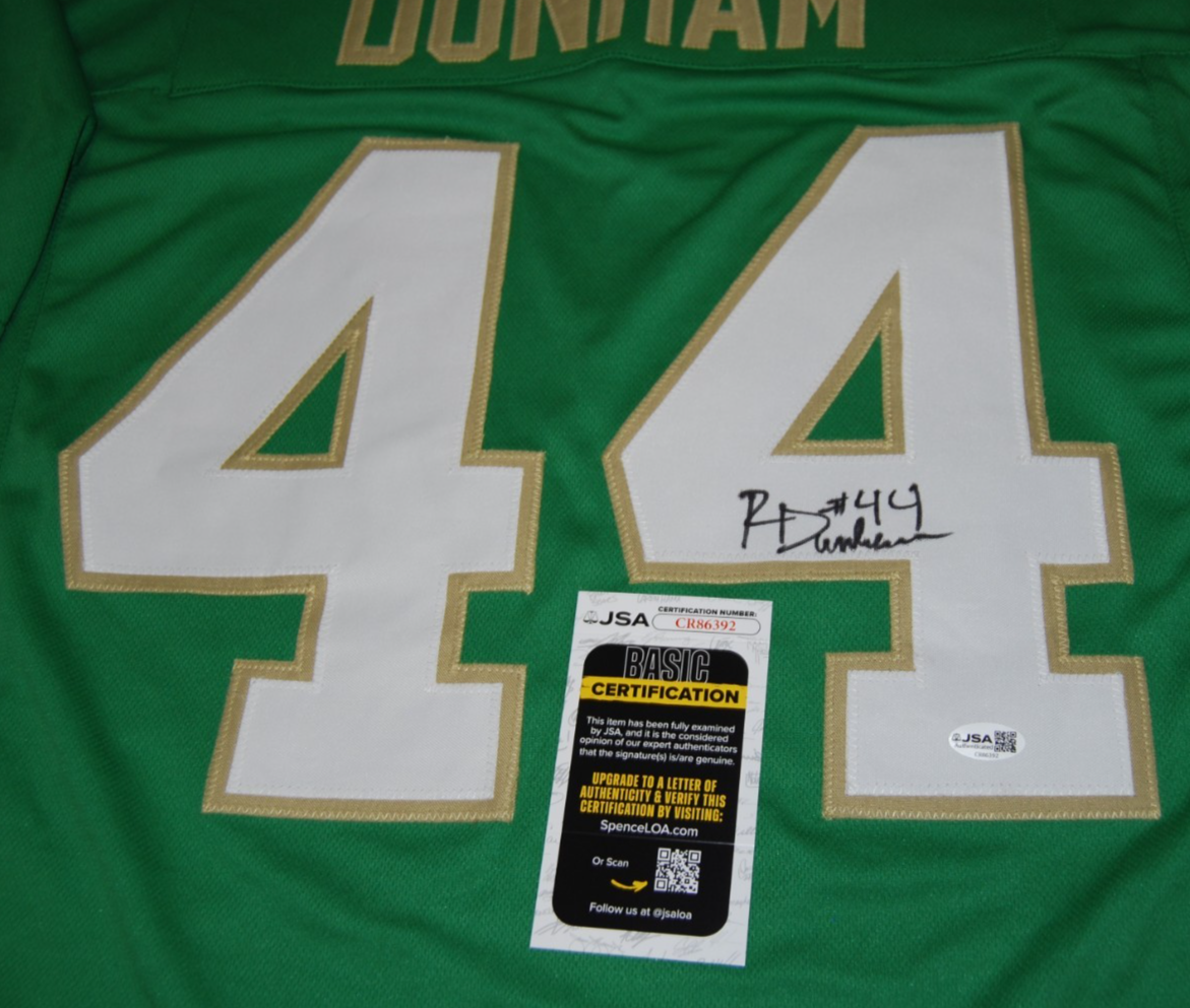 RODNEY DUNHAM signed (NOTRE DAME FIGHTING IRISH) football jersey JSA CR86392