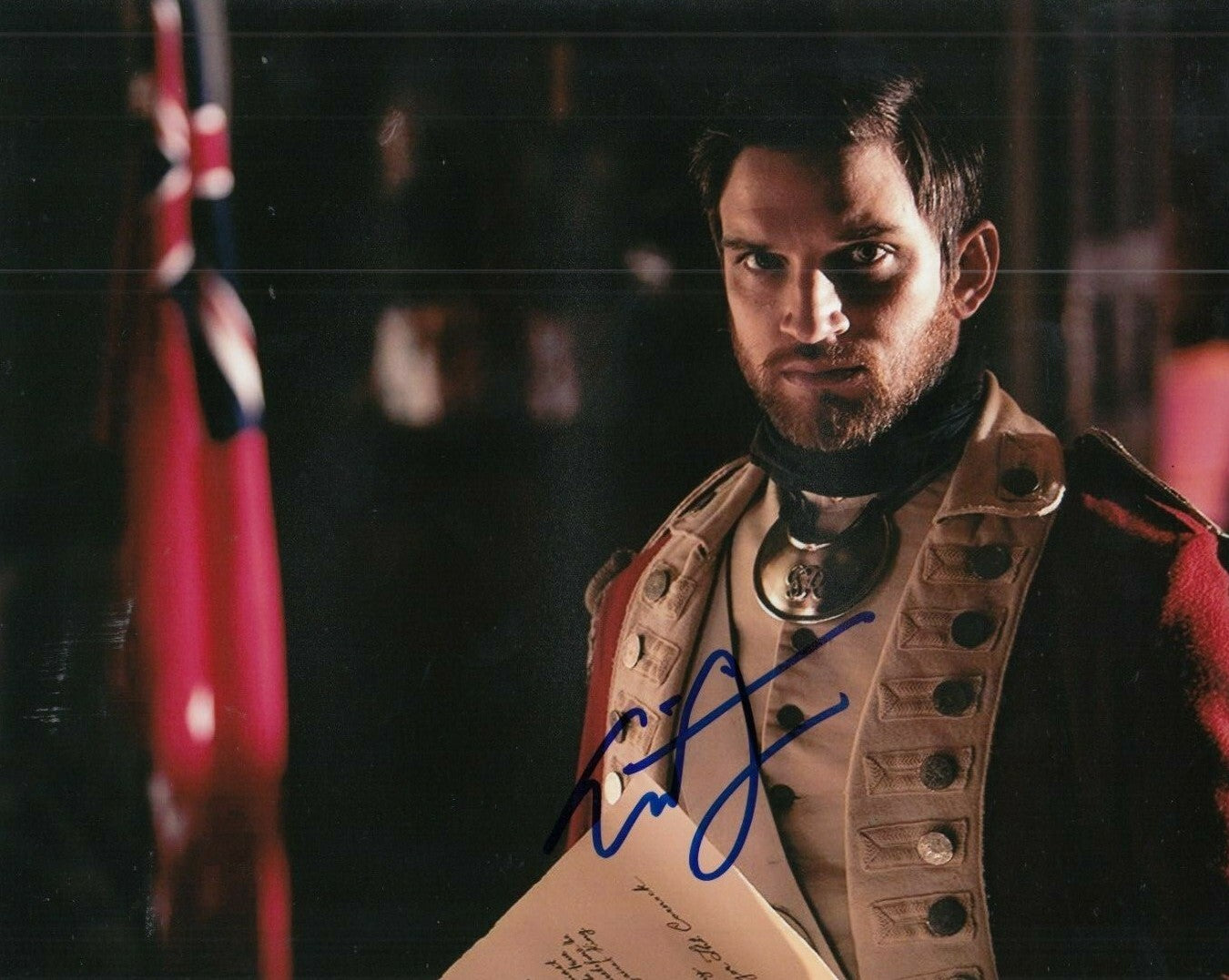 EVAN JONIGKEIT signed (FRONTIER) TV Show 8X10 photo *Captain Chesterfield* W/COA
