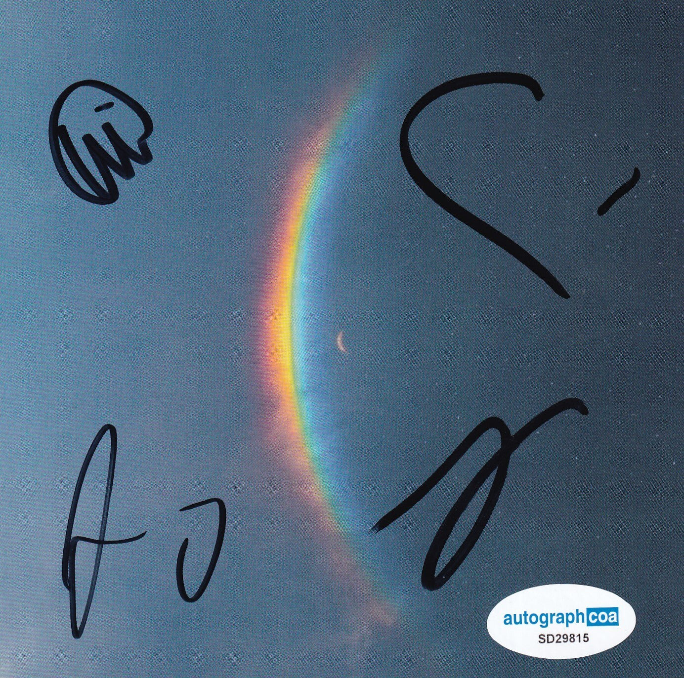 COLDPLAY signed (MOON MUSIC) Cd Cover ART CARD *Chris Martin* ACOA SD29815