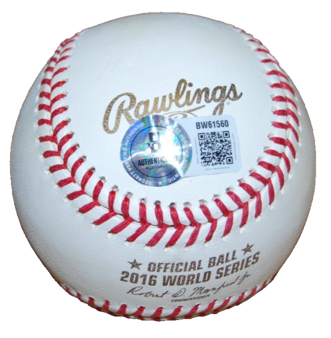 TRAVIS WOOD signed (CHICAGO CUBS) 2016 World Series OML baseball BECKETT BW61560