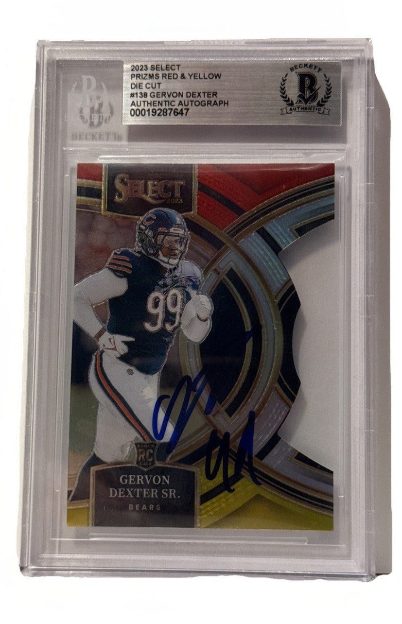 Gervon Dexter signed Chicago Bears 2023 Select Cut RC Card Beckett 00019287647