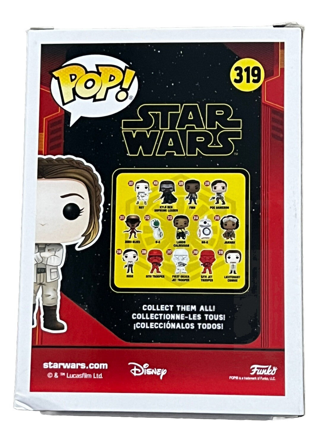 BILLIE LOURD signed (STAR WARS) Lieutenant Connix Funko Pop #319 PSA/DNA AO73829