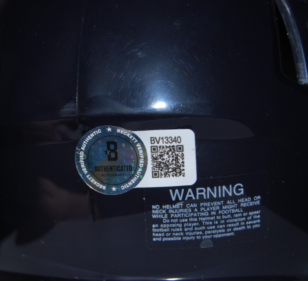 RICHARD DENT signed (CHICAGO BEARS) HOF mini football helmet BECKETT BV13340