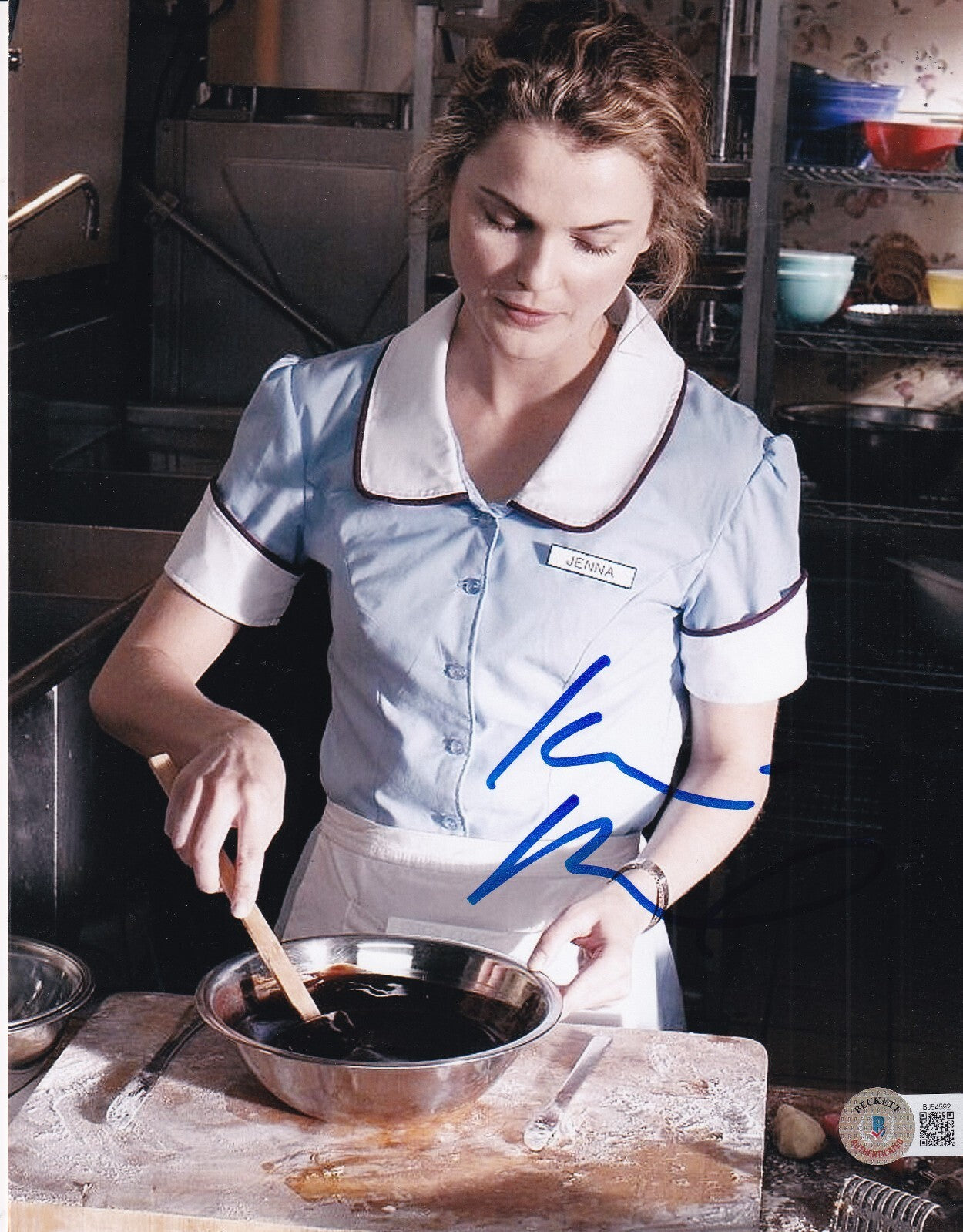 KERRI RUSSELL signed (WAITRESS) Jenna Movie 8X10 photo BECKETT BAS BJ54592