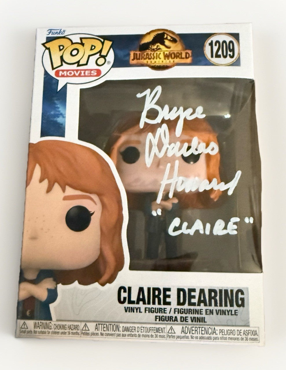 BRYCE DALLAS HOWARD signed (JURASSIC PARK) Funko Pop #1209 BECKETT BAS BS60026