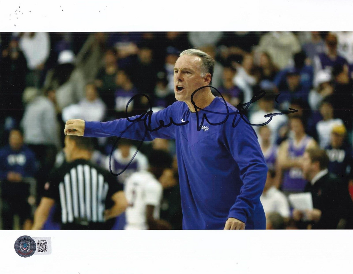 JAMIE DIXON signed (TCU HORNED FROGS) basketball 8X10 photo BECKETT BJ76753