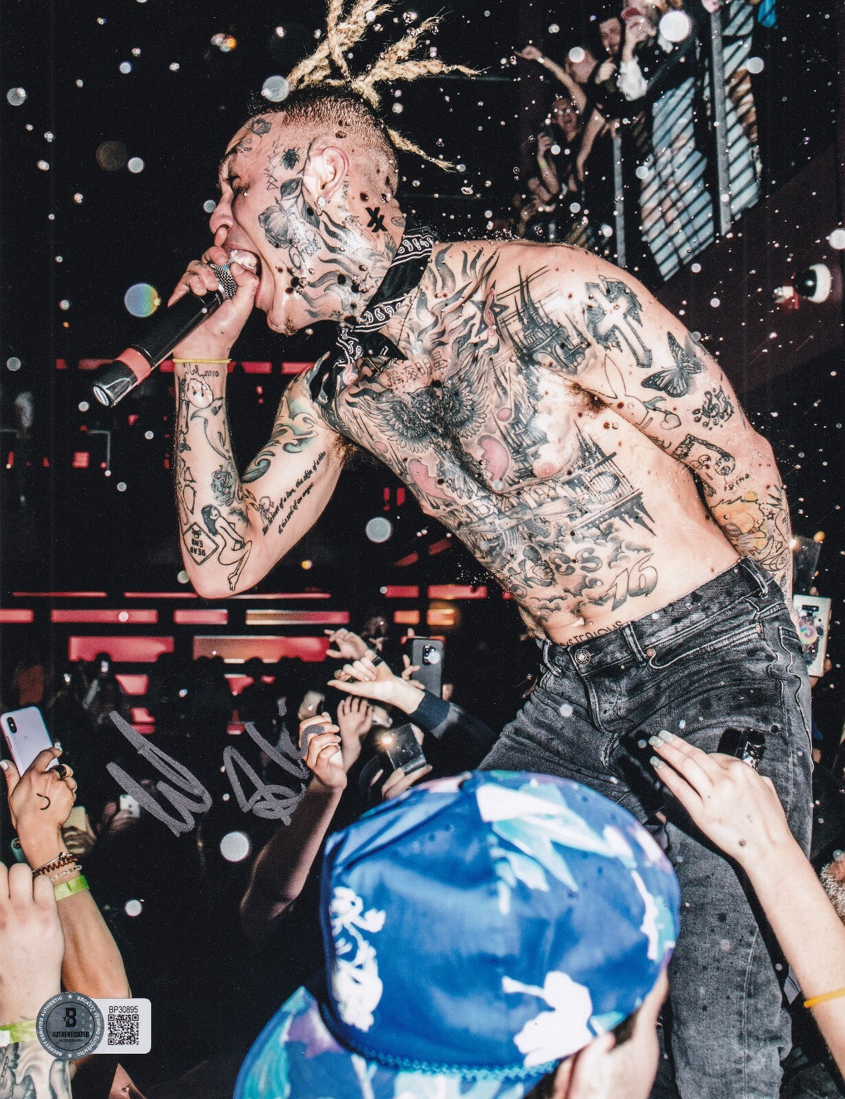 LIL SKIES signed (RED ROSES) Pain Rapper Music 8X10 photo BECKETT BP30895