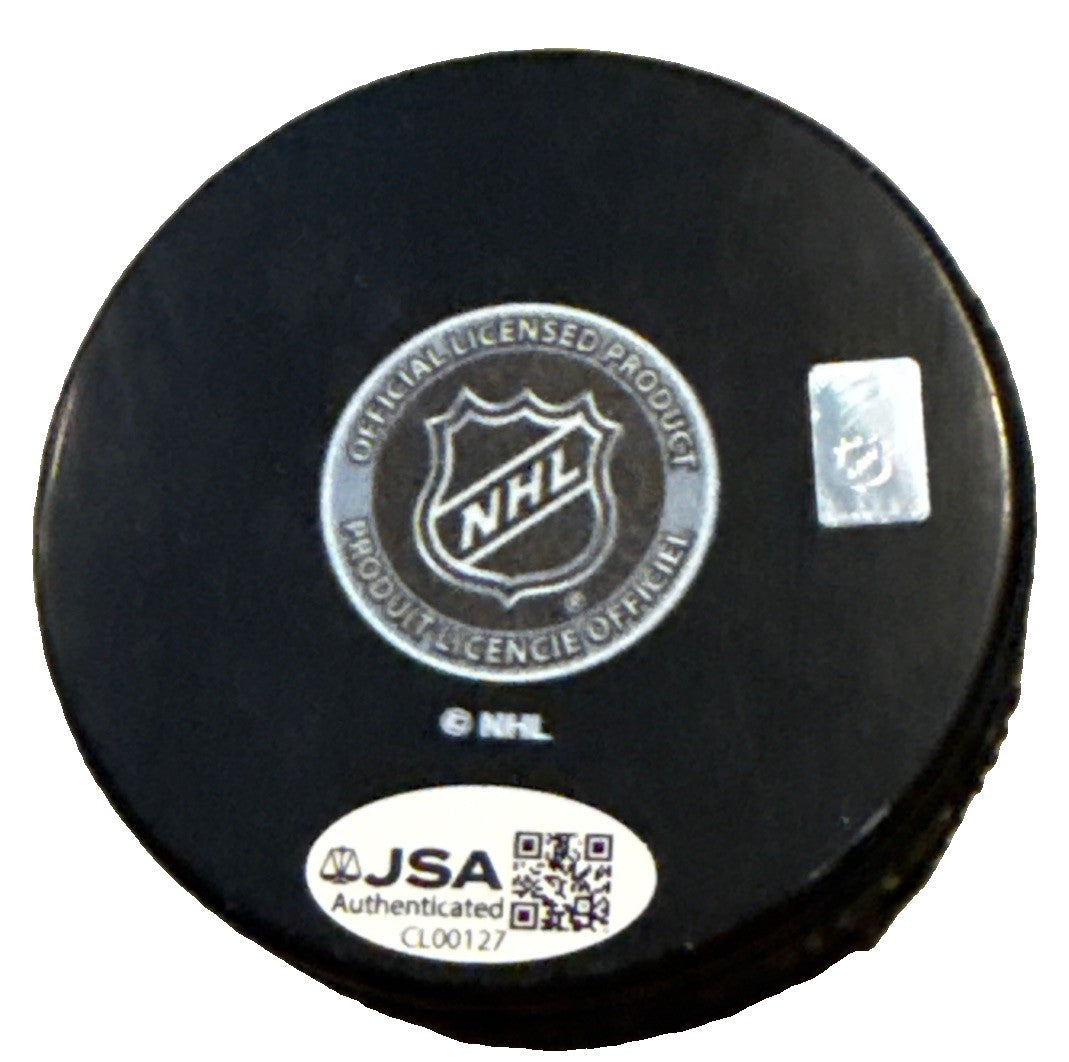 LANE HUTSON signed (MONTREAL CANADIENS) souvenir hockey puck JSA COA CL00127