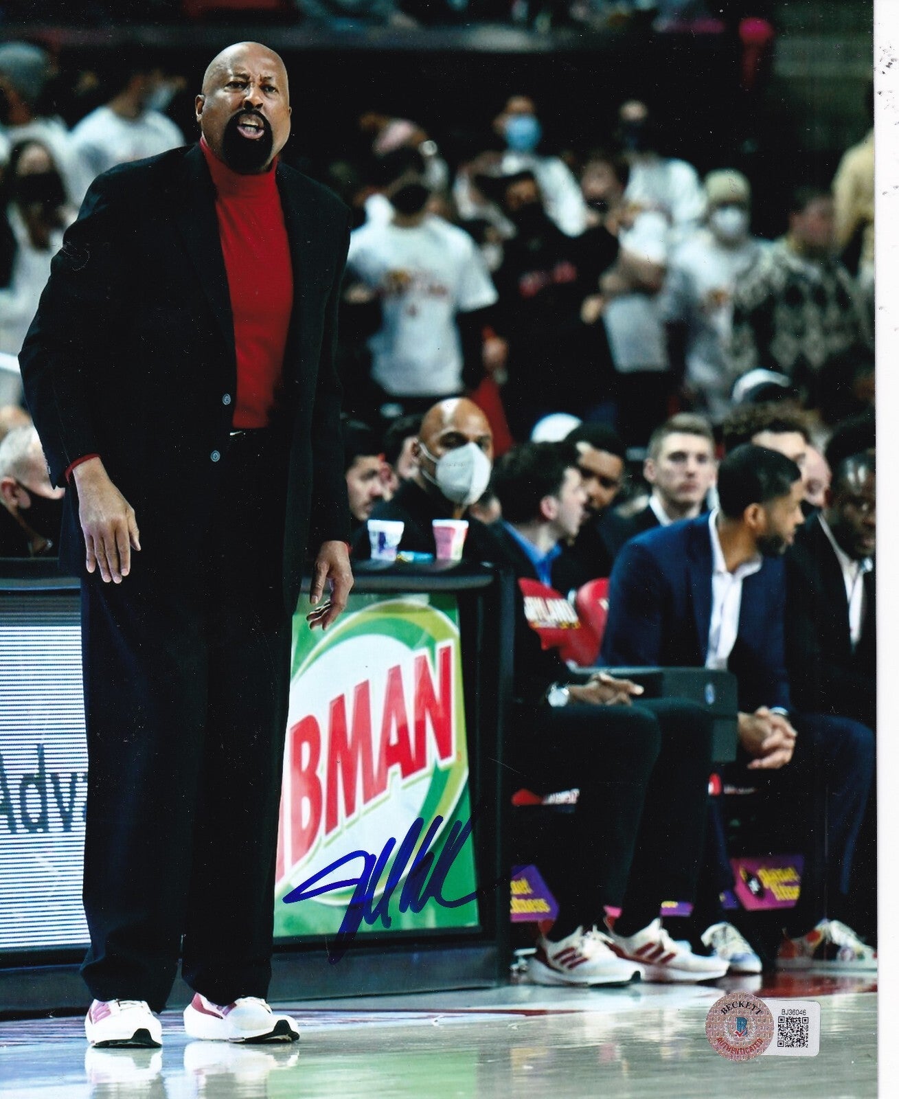 MIKE WOODSON signed (INDIANA HOOSIERS) basketball 8X10 photo BECKETT BAS BJ36046