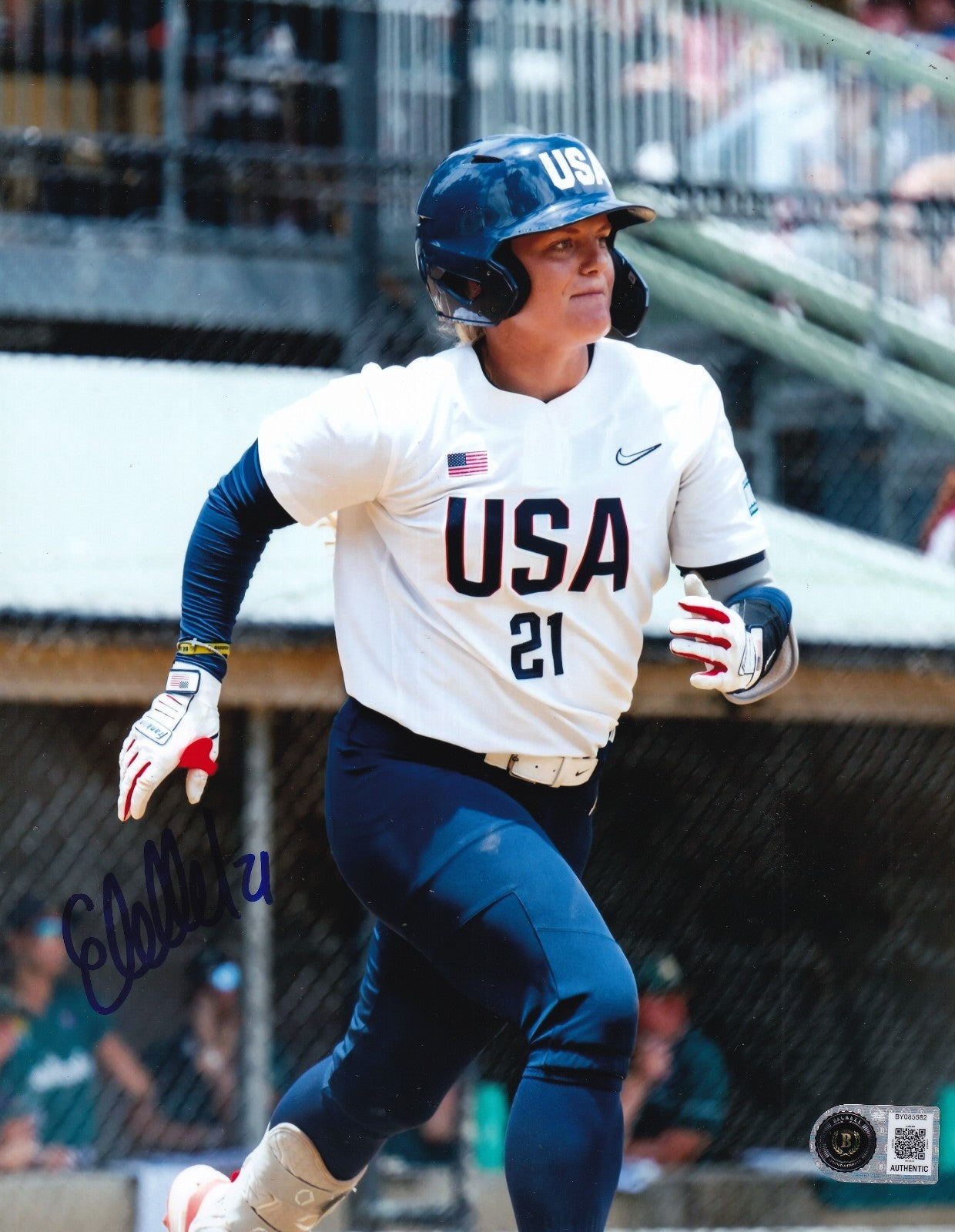 ERIN COFFEL signed (TEAM USA) AUSL Women's softball 8X10 photo BECKETT BY085582
