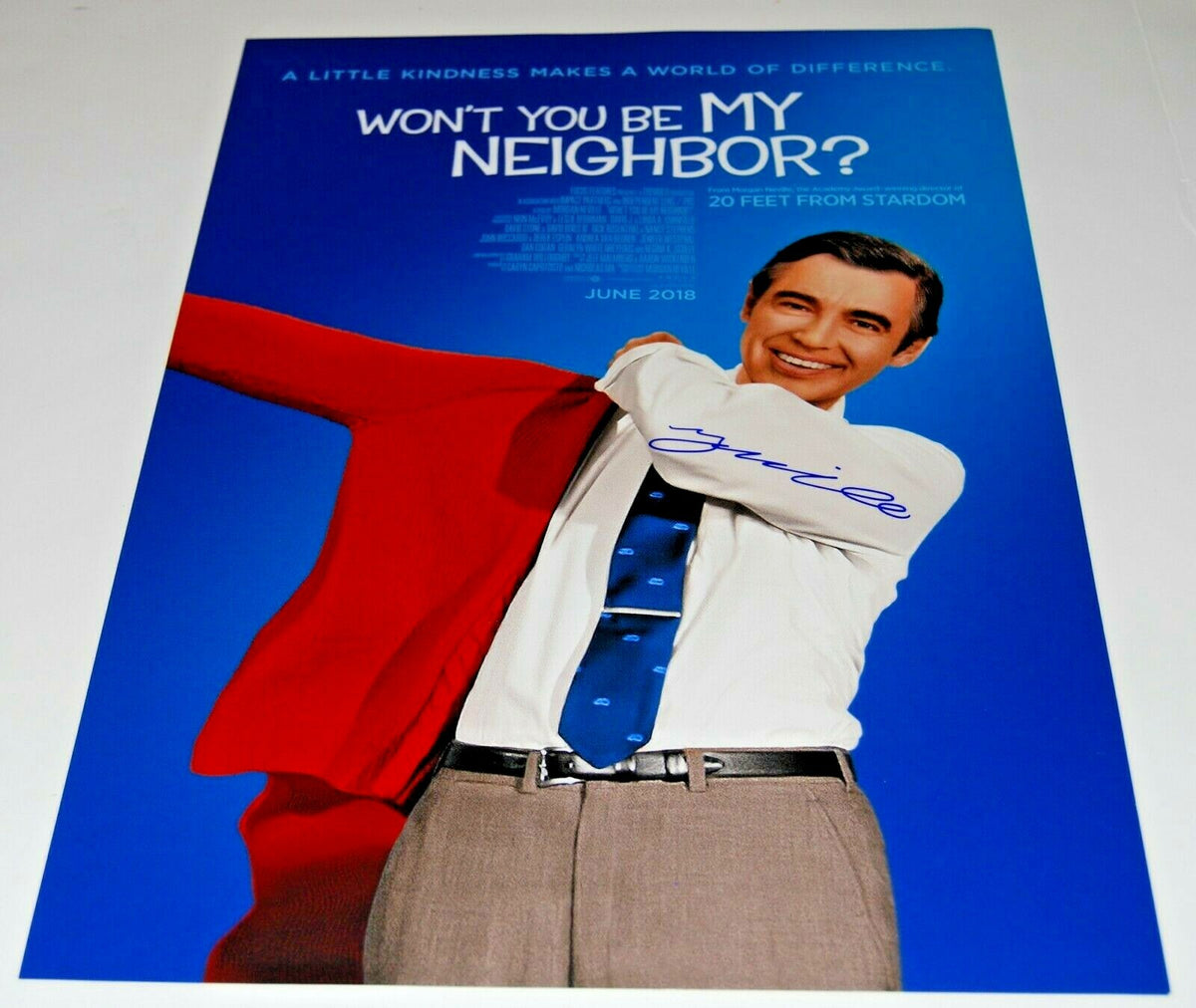 MORGAN NEVILLE signed (WONT YOU BE MY NEIGHBOR) 12X18 movie poster photo W/COA B