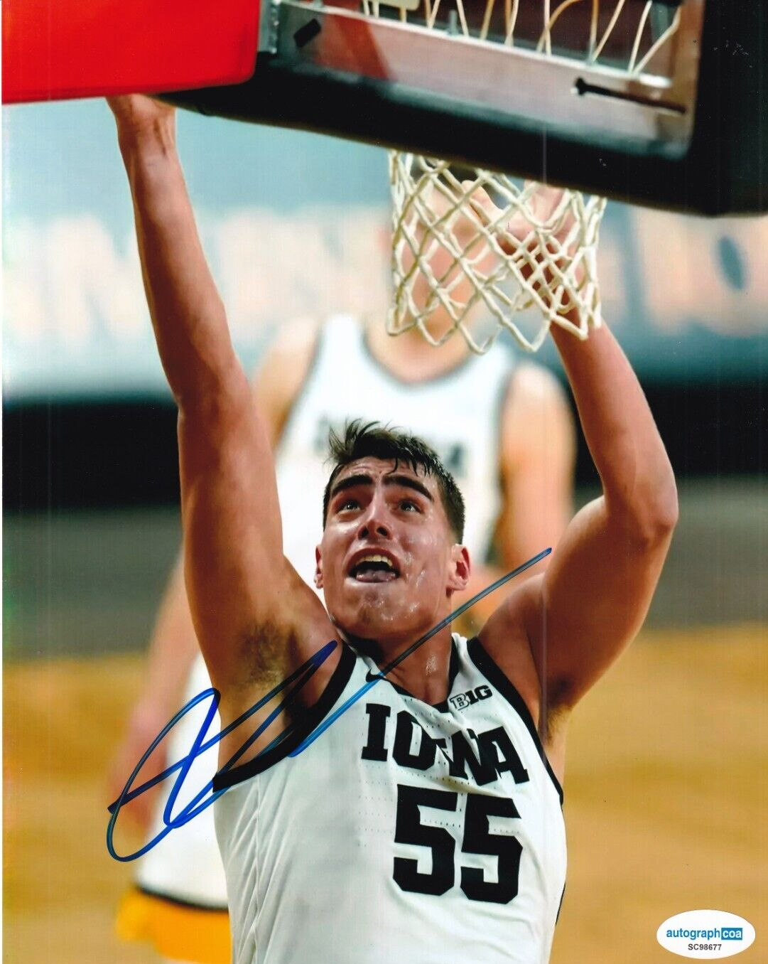 LUKE GARZA signed (IOWA HAWKEYES) basketball 8X10 photo ACOA SC98677