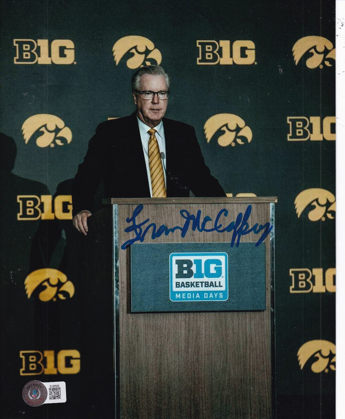 FRAN MCCAFFERY signed (IOWA HAWKEYES) basketball 8X10 photo BECKETT BAS BJ96589